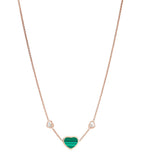 Rose Gold, Diamond and Malachite Happy Hearts Necklace GOODS Harrods   