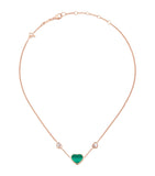 Rose Gold, Diamond and Malachite Happy Hearts Necklace GOODS Harrods   