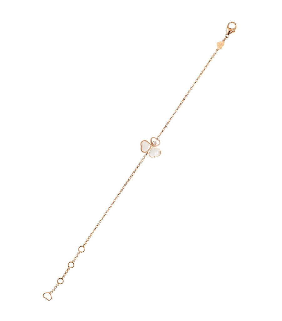 Rose Gold, Diamond and Mother-of-Pearl Happy Hearts Bracelet