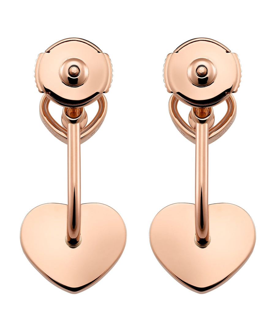 Rose Gold, Diamond and Mother-of-Pearl Happy Hearts Earrings