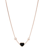 Rose Gold, Diamond and Onyx Happy Hearts Pendant GOODS Harrods   