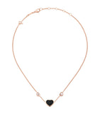 Rose Gold, Diamond and Onyx Happy Hearts Pendant GOODS Harrods   