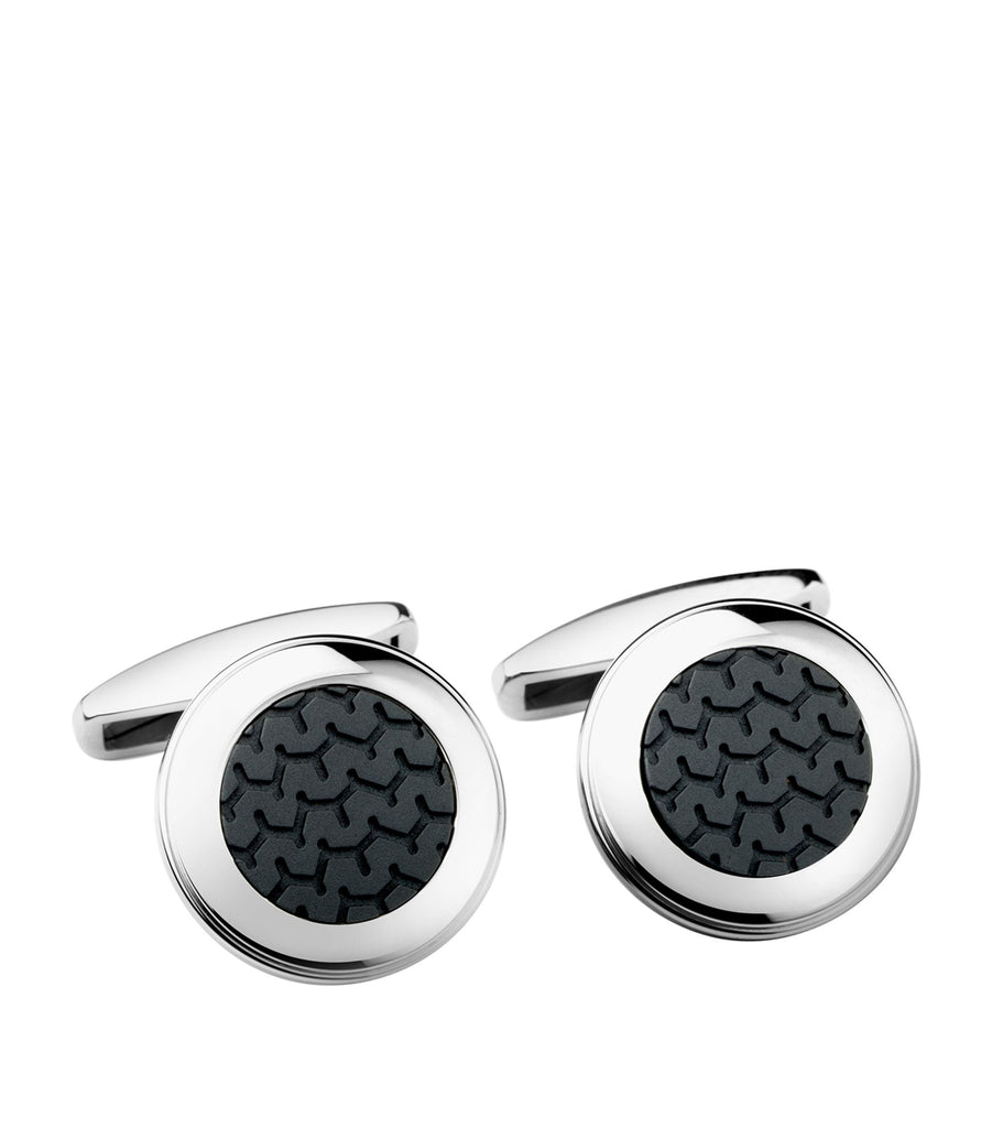 Stainless Steel And Rubber Classic Racing Cufflinks