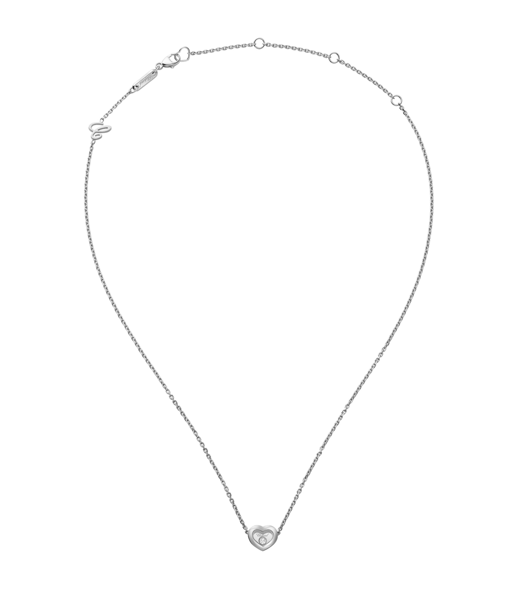 White Gold and Diamond Happy Diamonds Icons Necklace GOODS Harrods   