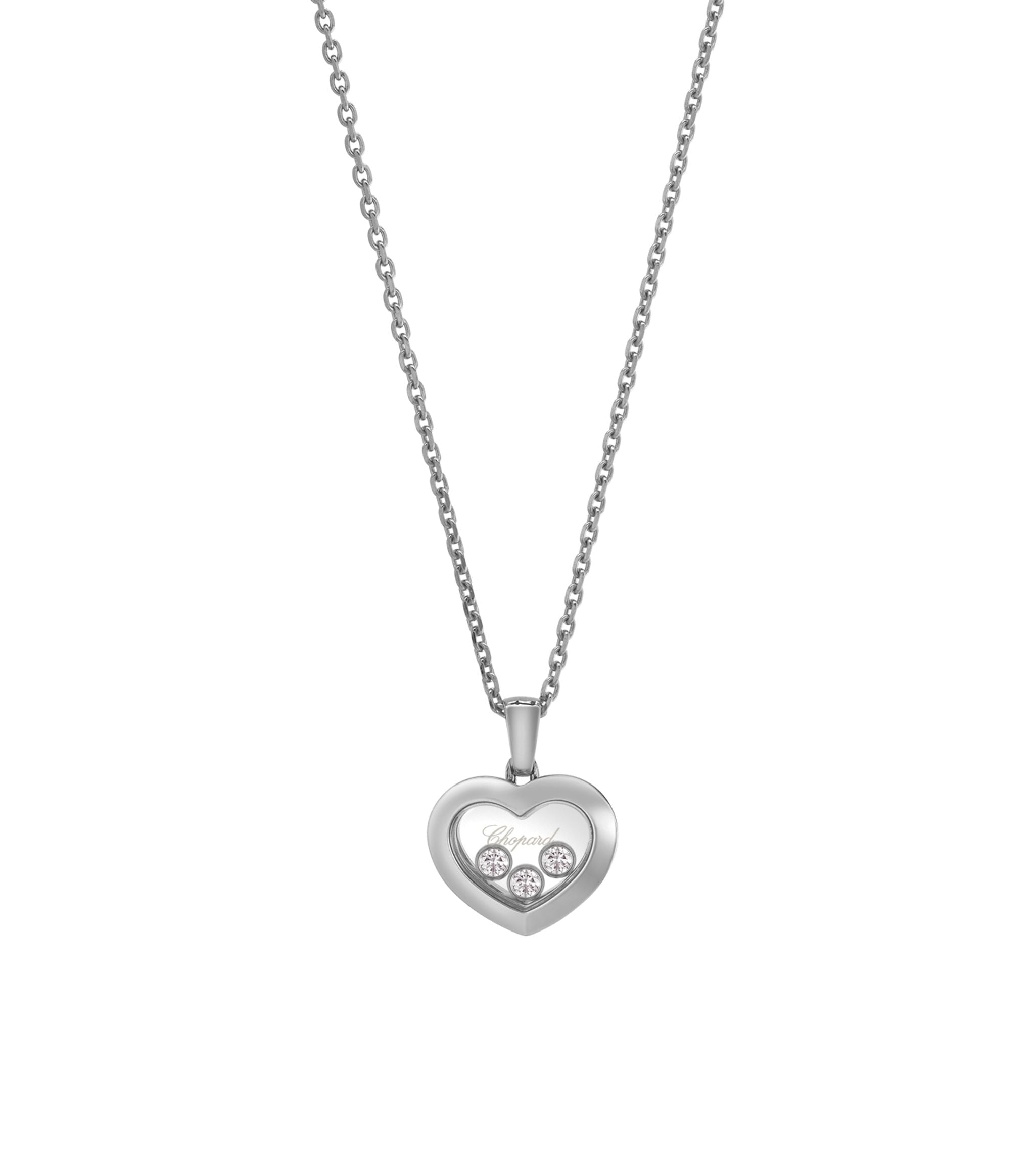 White Gold and Diamond Happy Diamonds Icons Pendant Necklace GOODS Harrods   