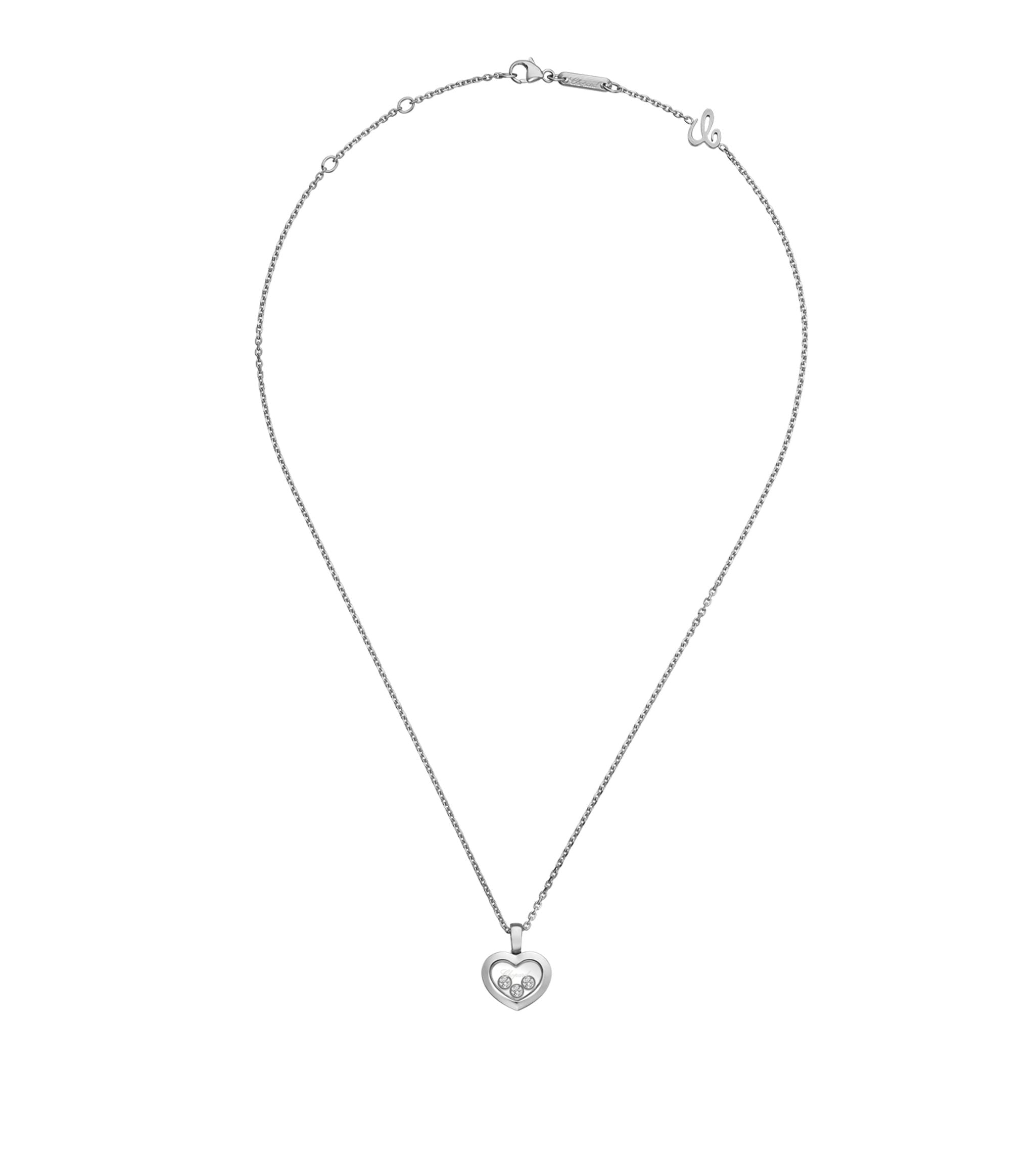 White Gold and Diamond Happy Diamonds Icons Pendant Necklace GOODS Harrods   