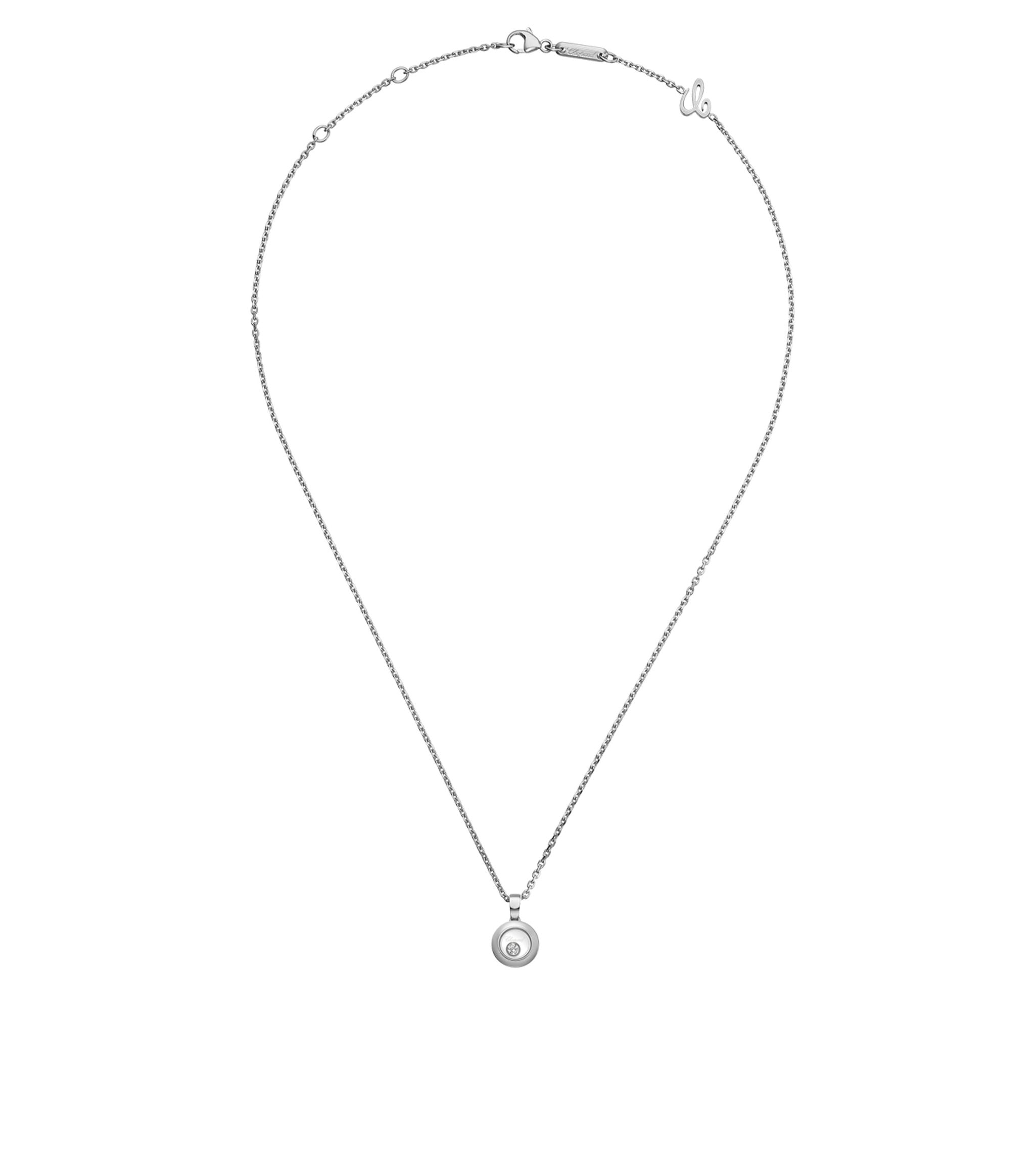 White Gold and Diamond Happy Diamonds Icons Pendant Necklace GOODS Harrods   