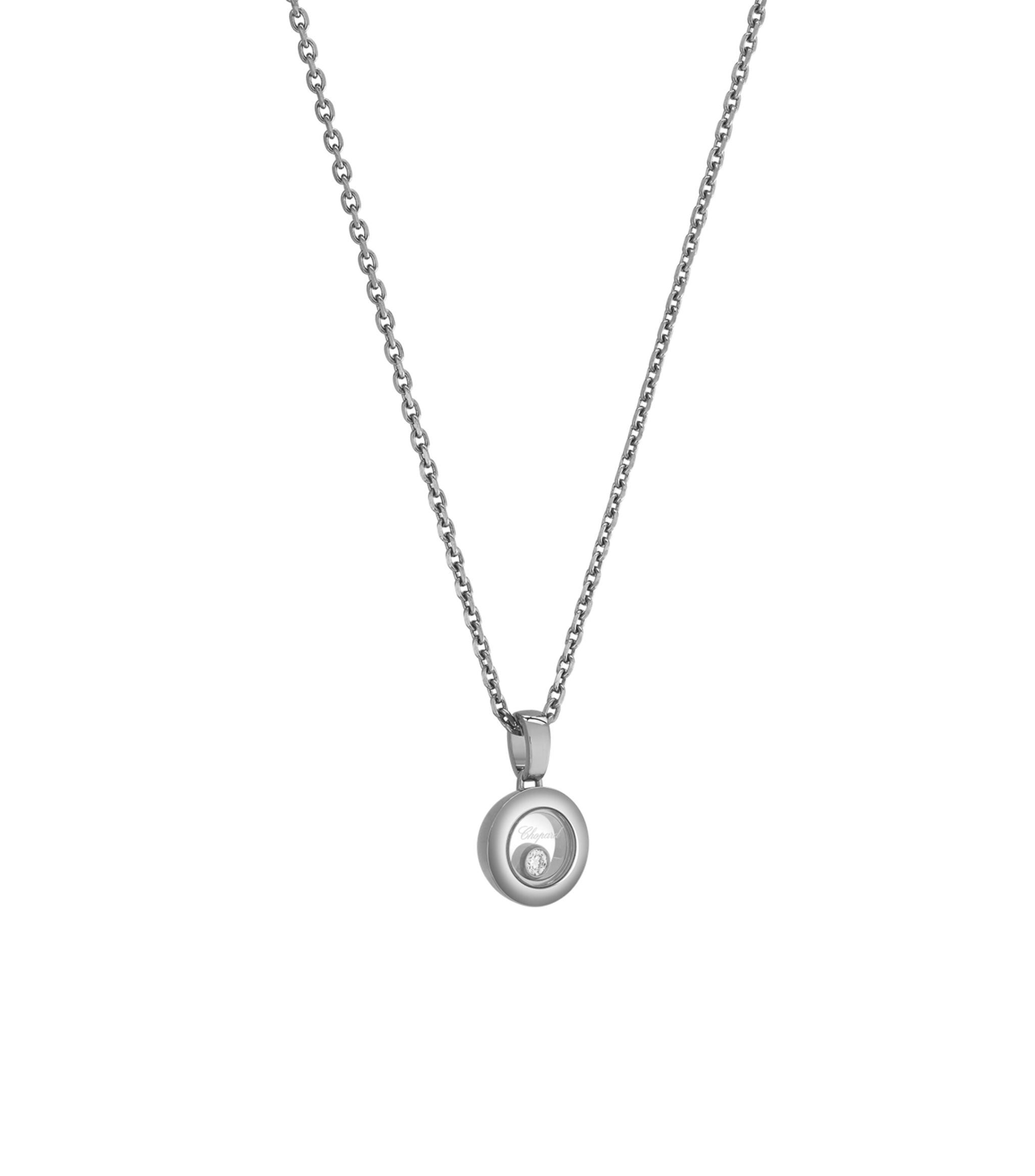 White Gold and Diamond Happy Diamonds Icons Pendant Necklace GOODS Harrods   