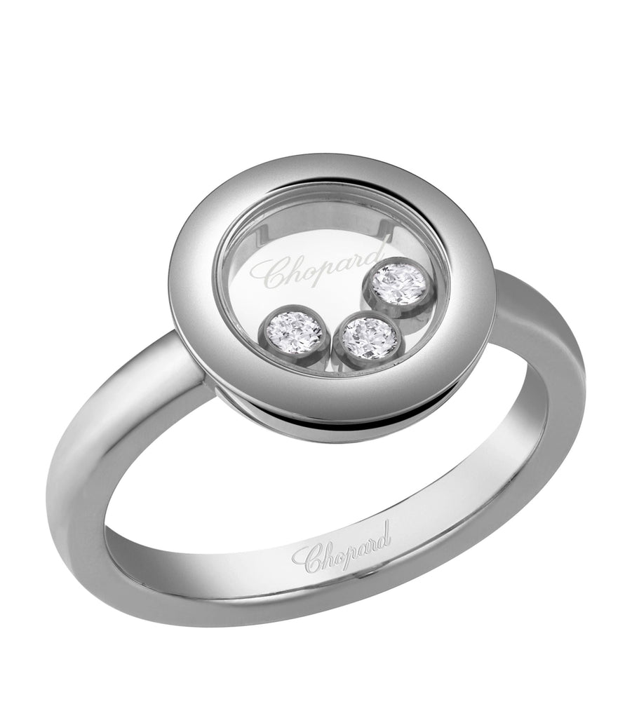 White Gold and Diamond Happy Diamonds Icons Ring