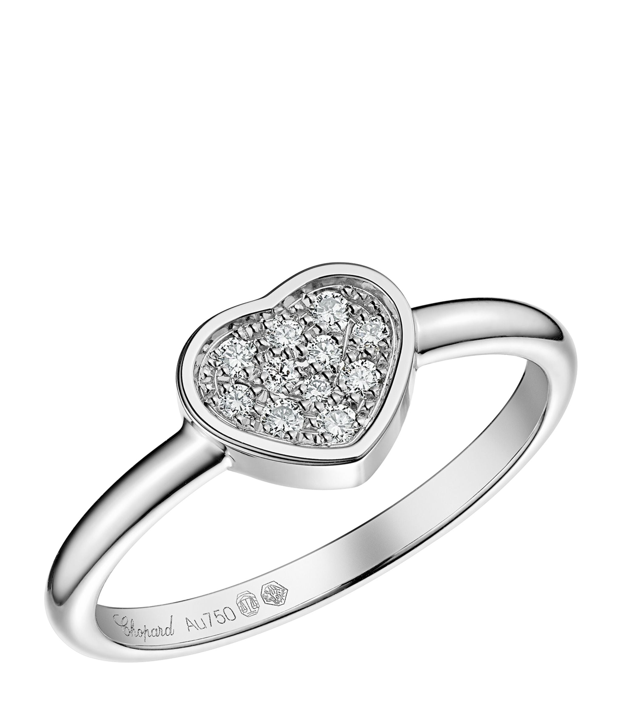 White Gold and Diamond Happy Hearts Ring GOODS Harrods   