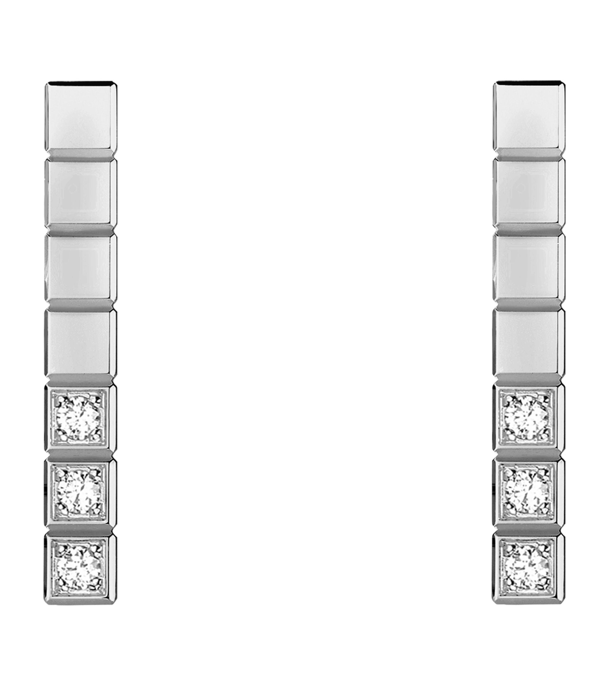 White Gold and Diamond Ice Cube Pure Earrings GOODS Harrods   