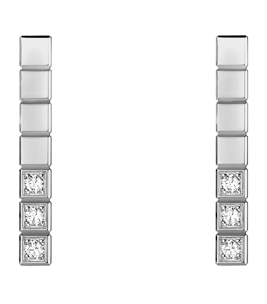 White Gold and Diamond Ice Cube Pure Earrings