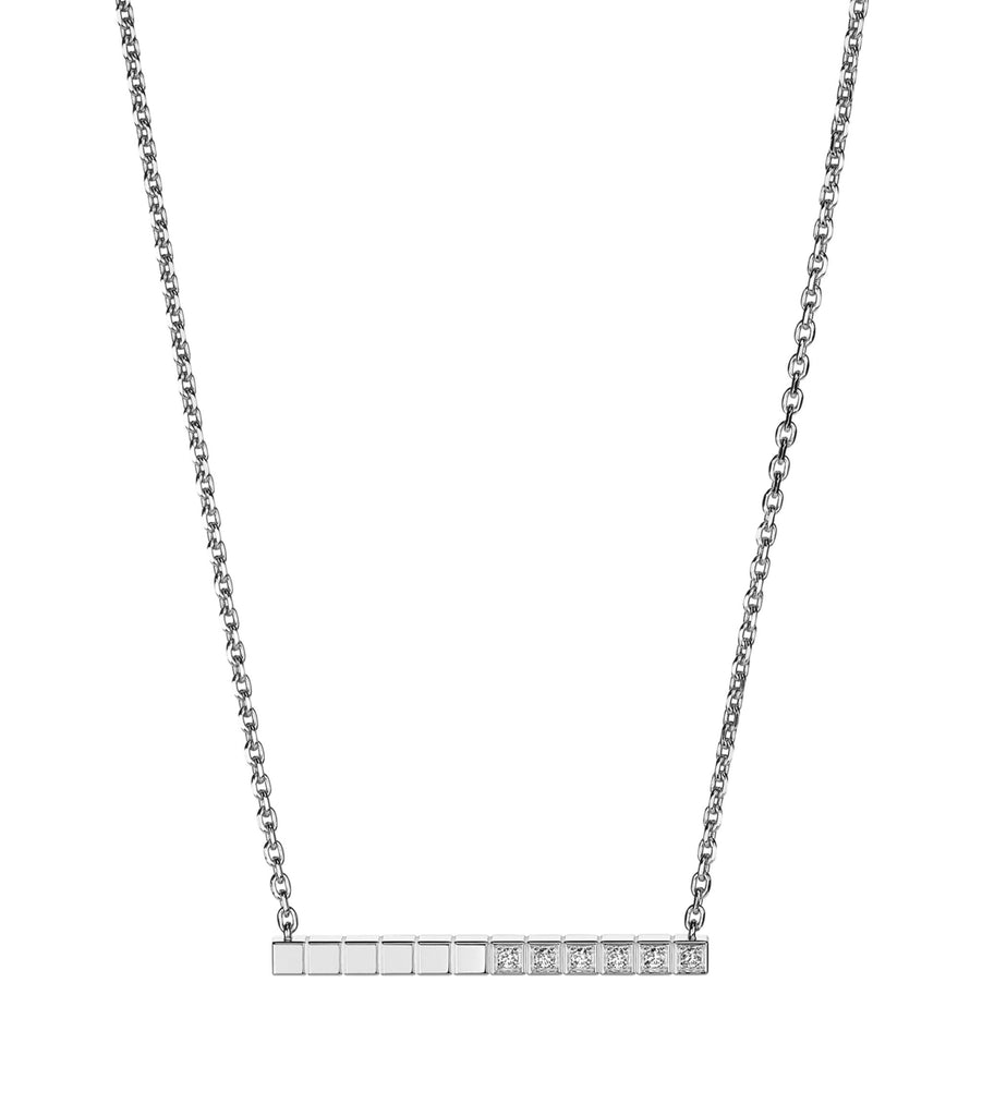 White Gold and Diamond Ice Cube Pure Necklace