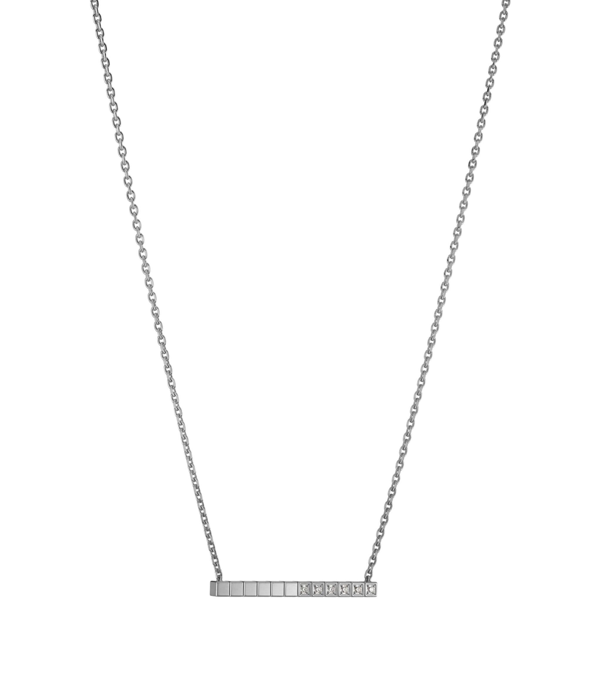 White Gold and Diamond Ice Cube Pure Necklace GOODS Harrods   