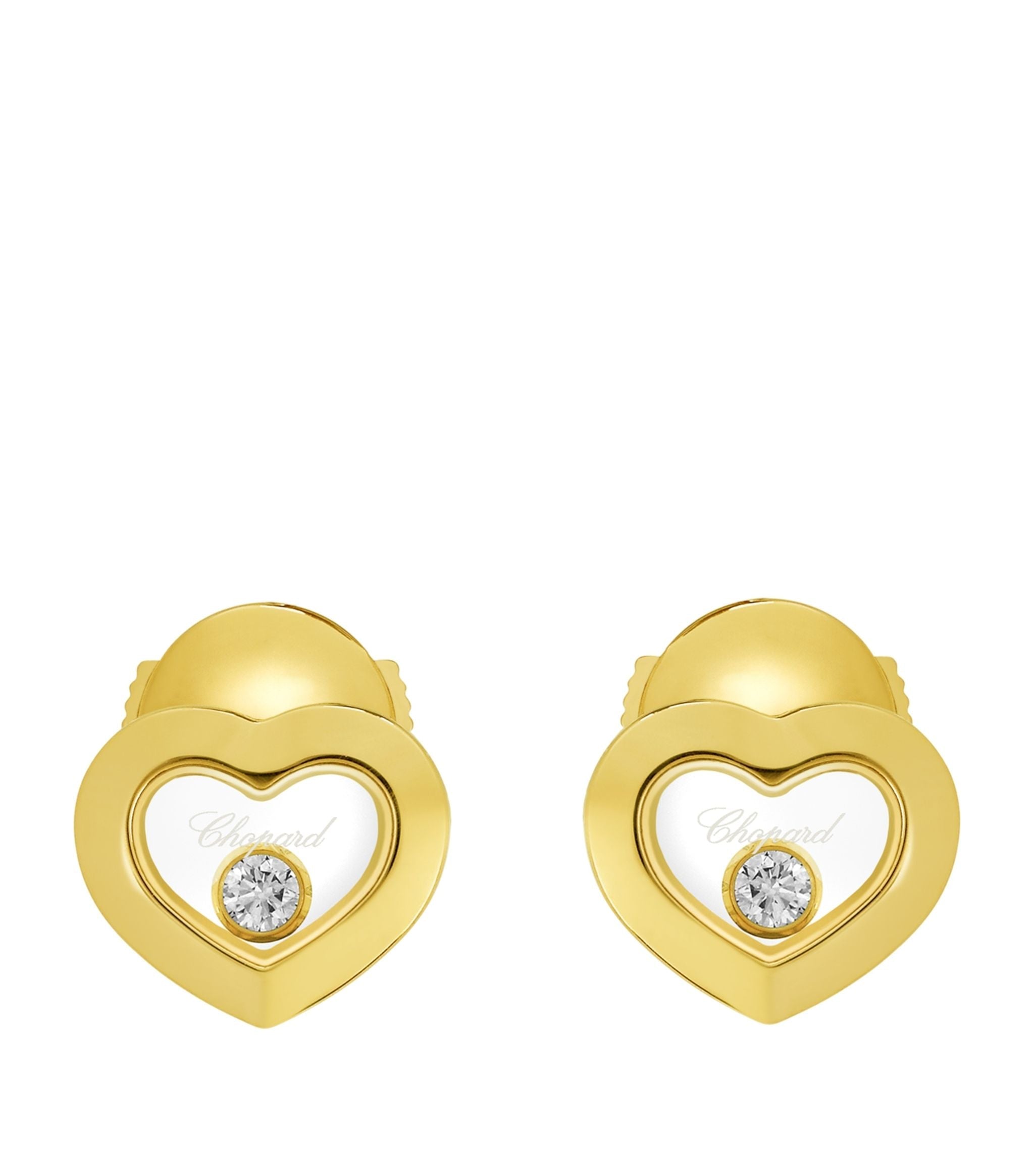 Yellow Gold and Diamond Happy Diamonds Icons Earrings GOODS Harrods   