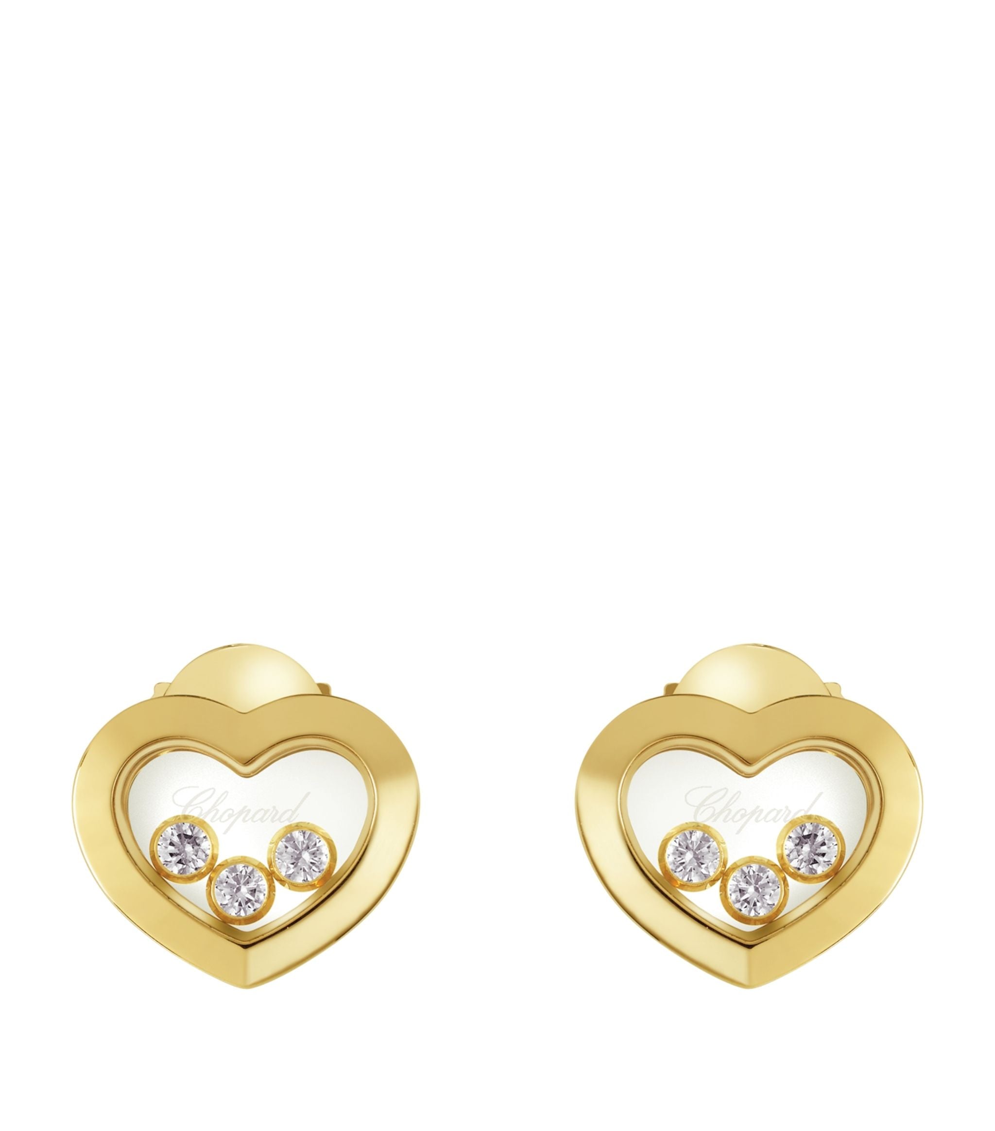 Yellow Gold and Diamond Happy Diamonds Icons Earrings GOODS Harrods   