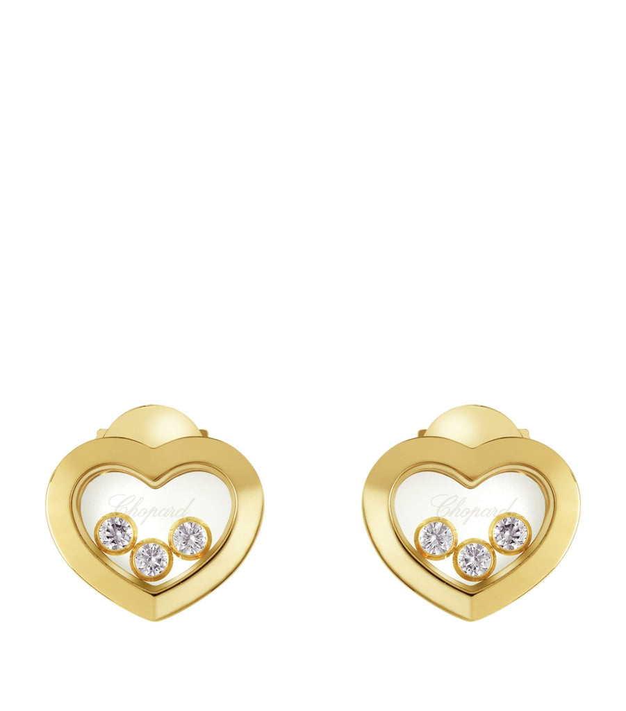 Yellow Gold and Diamond Happy Diamonds Icons Earrings