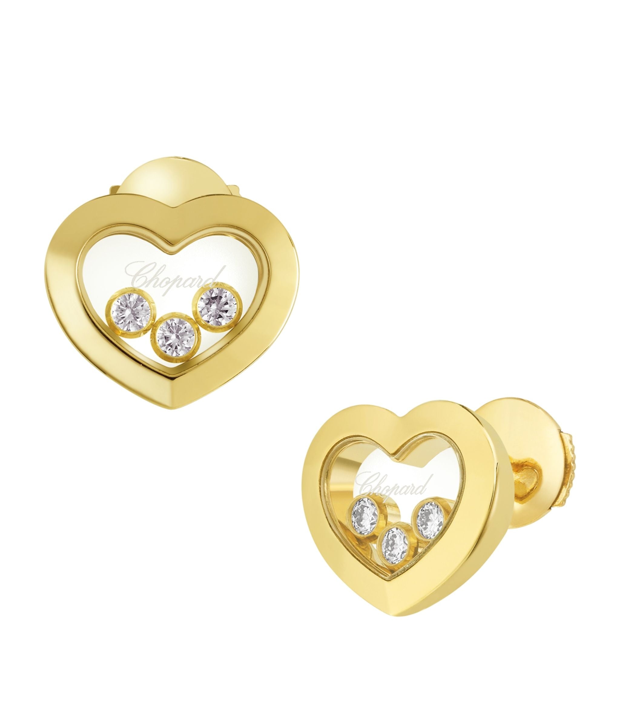 Yellow Gold and Diamond Happy Diamonds Icons Earrings GOODS Harrods   