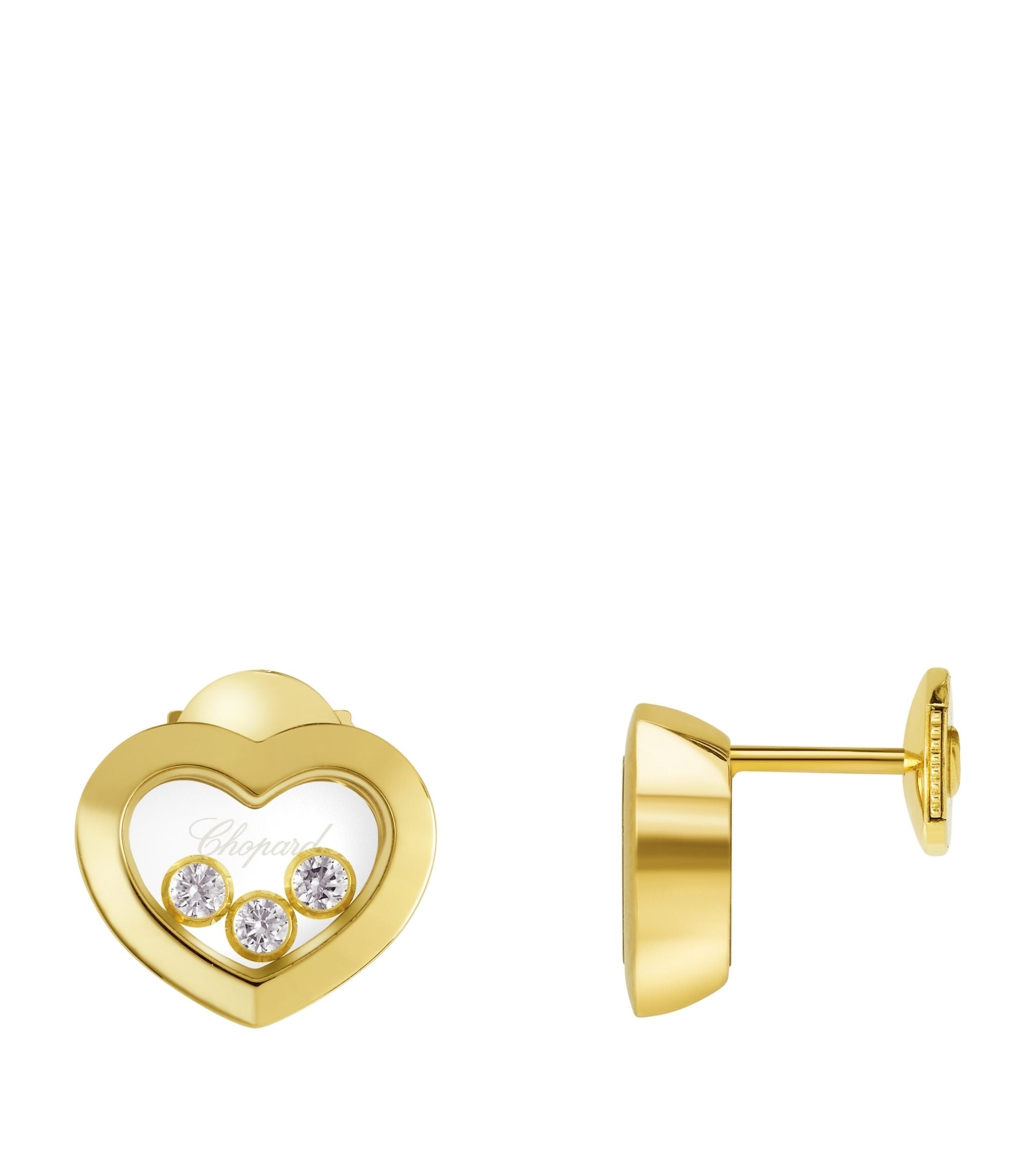 Yellow Gold and Diamond Happy Diamonds Icons Earrings GOODS Harrods   