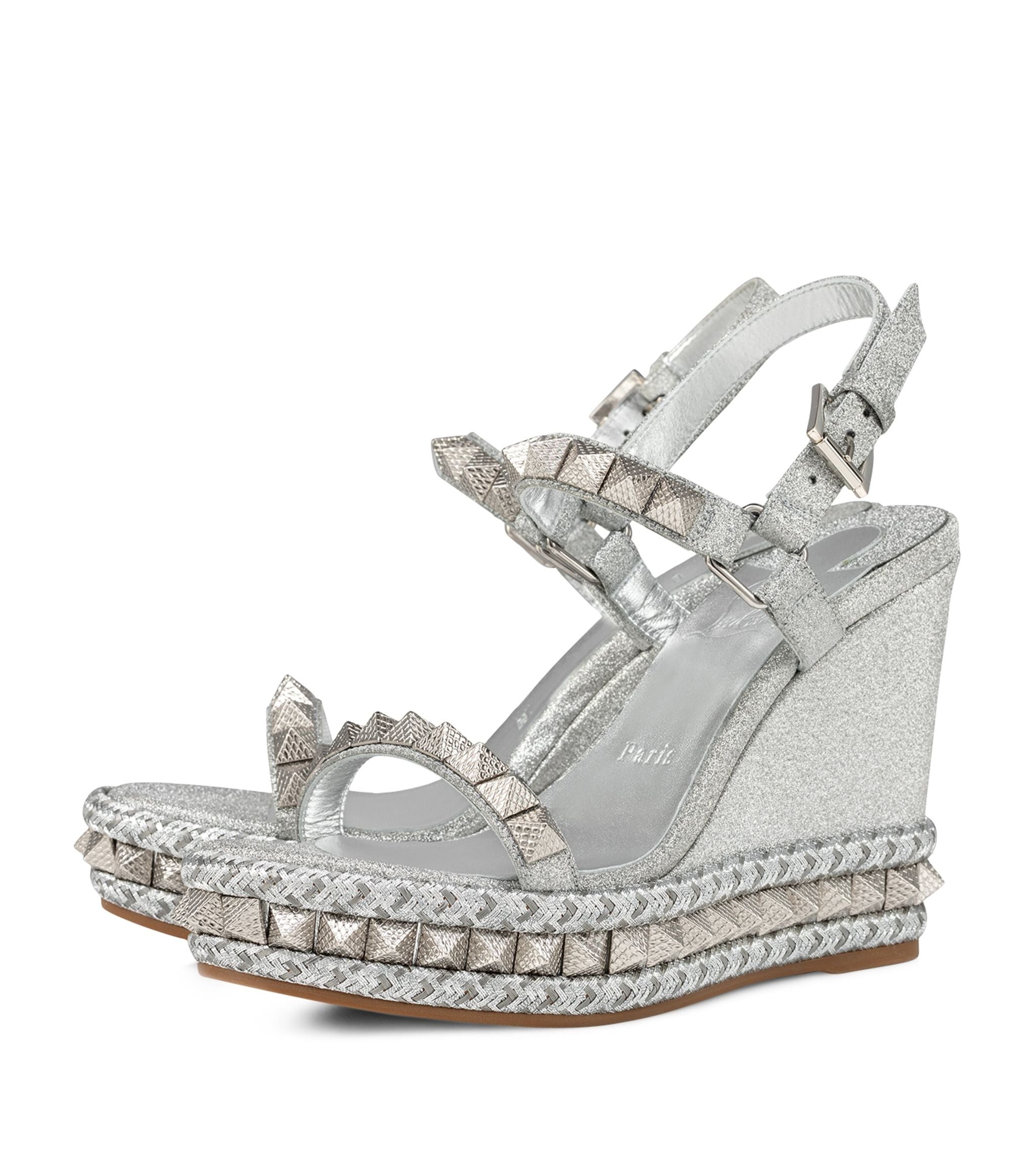 Pyraclou Glitter Wedge Sandals 110 GOODS Harrods   