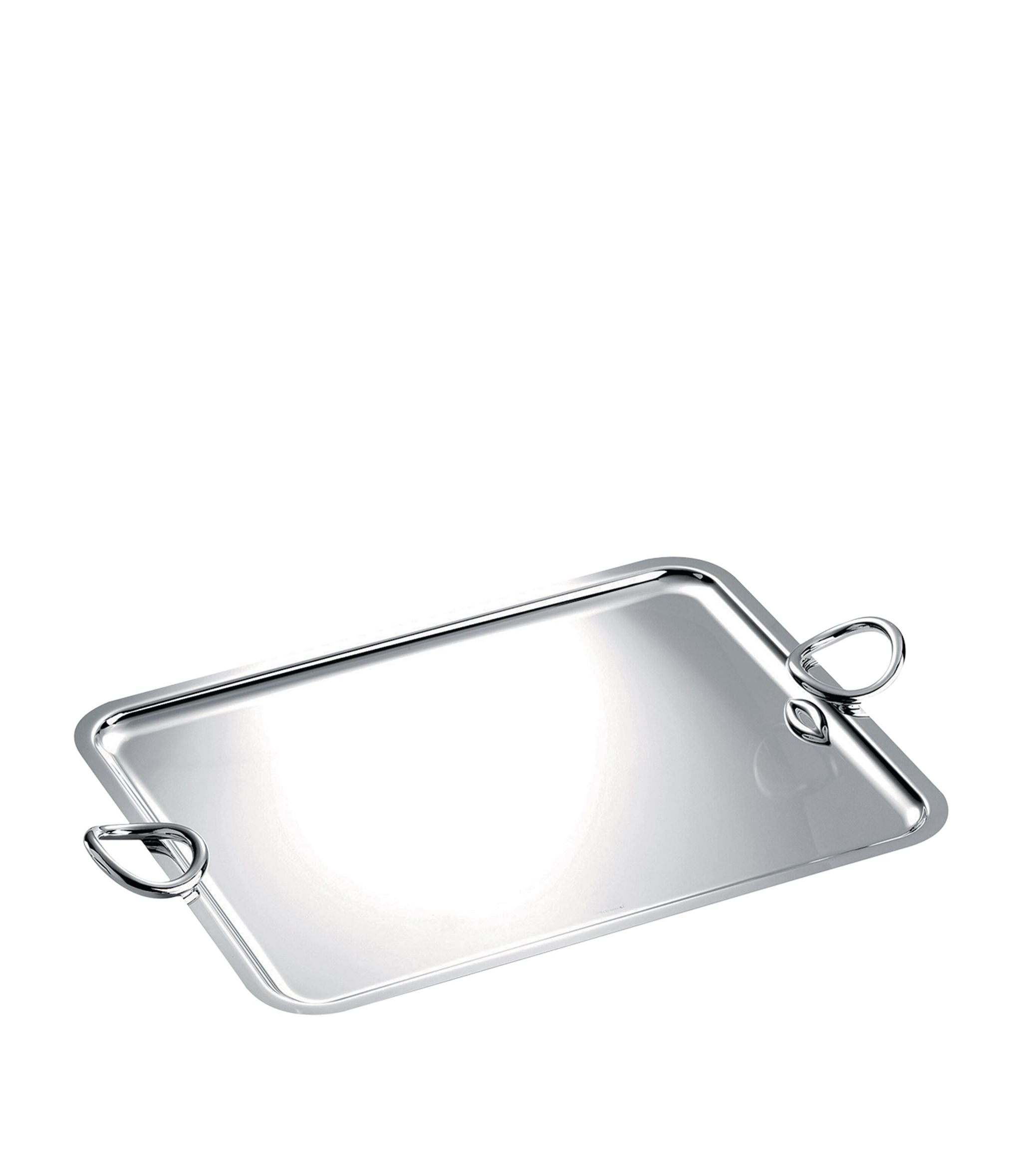 Silver-Plated Vertigo Handled Tray (53cm x 42cm) GOODS Harrods   