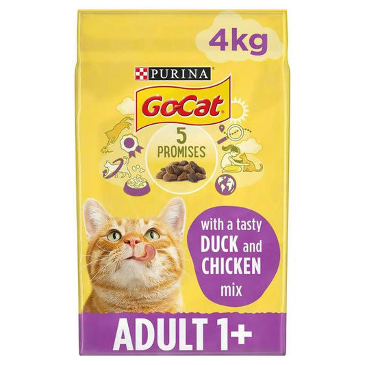 Go-Cat Adult Dry Cat Food Chicken And Duck 4kg All bigger packs Sainsburys   