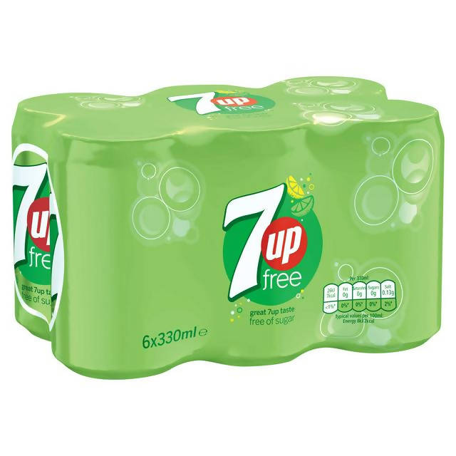 7UP Free Sparkling Lemon & Lime Drink 6x330ml Fizzy & Soft Drinks Sainsburys   