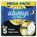 Always Ultra Sanitary Towels Secure Night Wings Extra Size 5 x20 - McGrocer