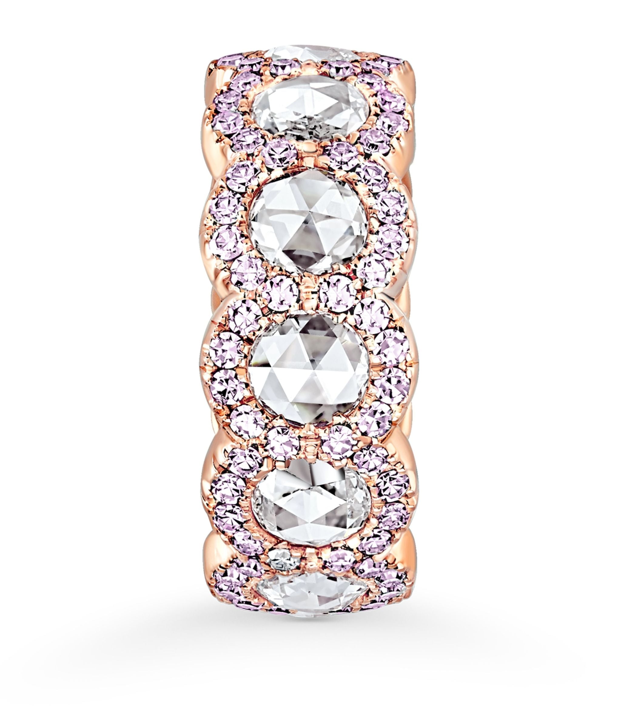 Rose Gold and Diamond Rose Cut Eternity Ring Miscellaneous Harrods   