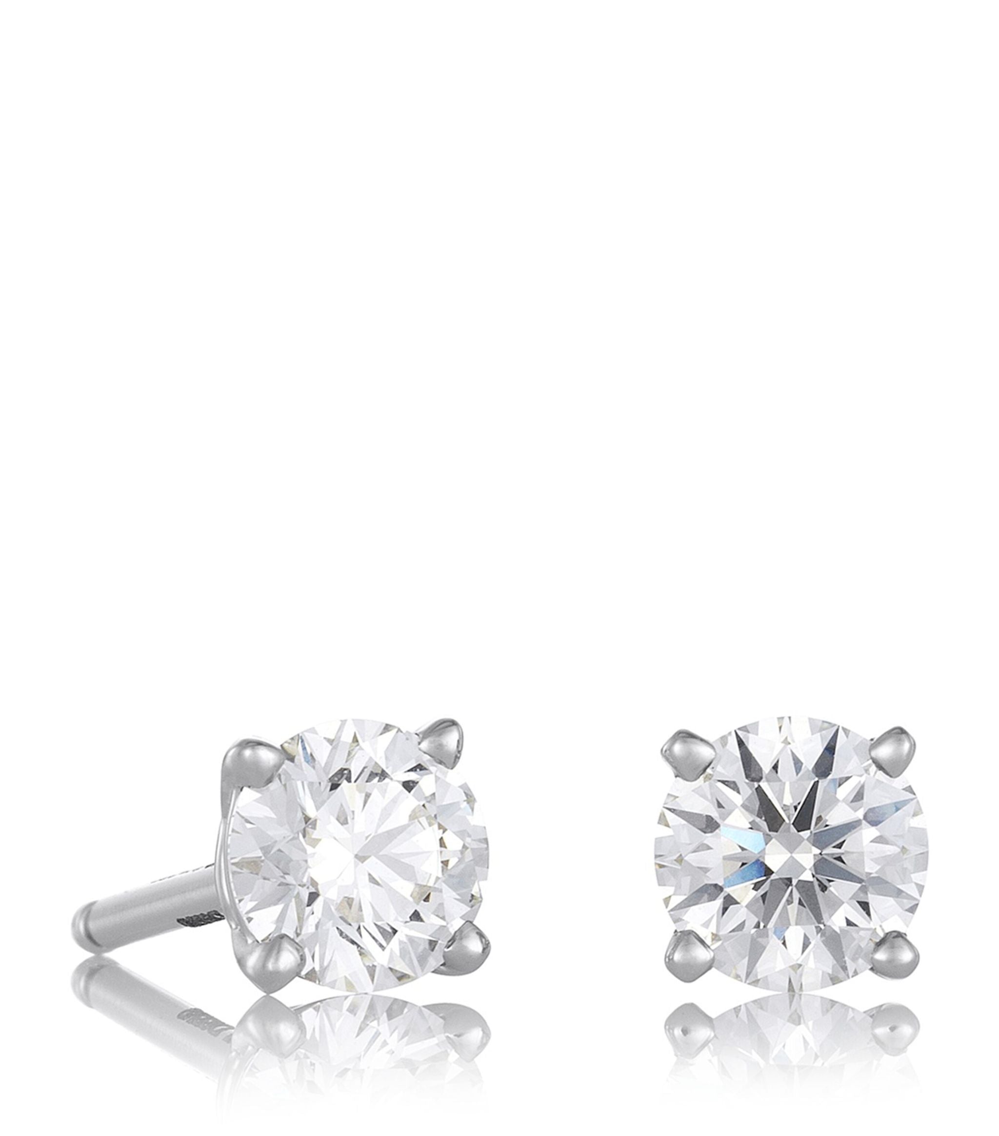 Platinum and Diamond My First De Beers Classic Stud Earrings GOODS Harrods   