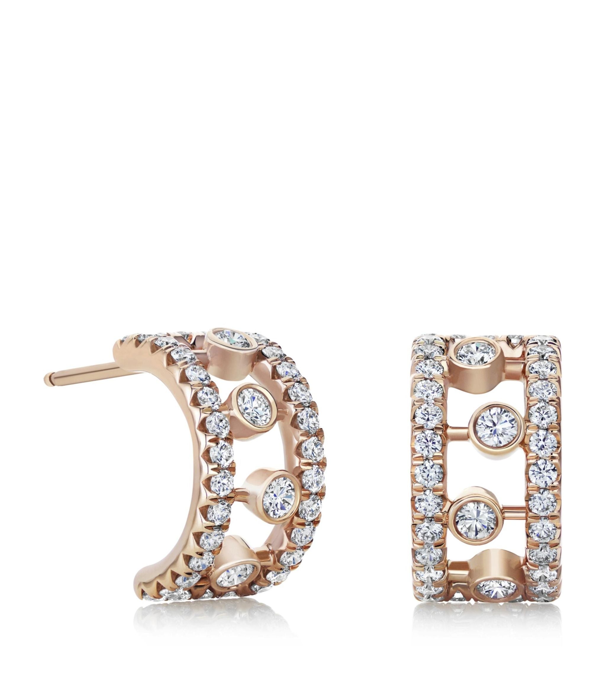 Rose Gold And Diamond Dewdrop Earrings GOODS Harrods   