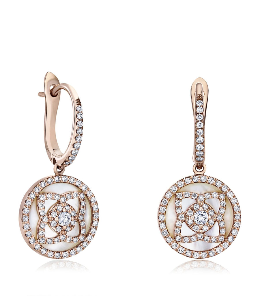 Rose Gold And Diamond Enchanted Lotus Drop Earrings