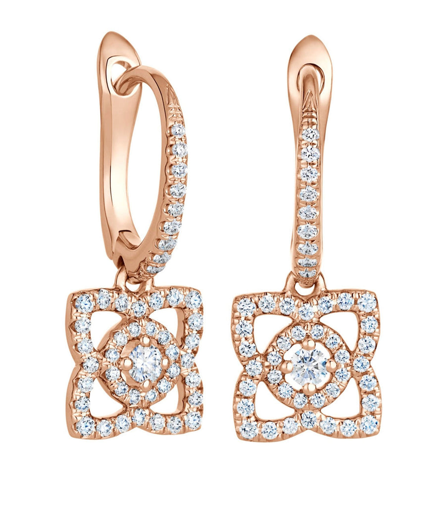 Rose Gold and Diamond Enchanted Lotus Sleeper Earrings