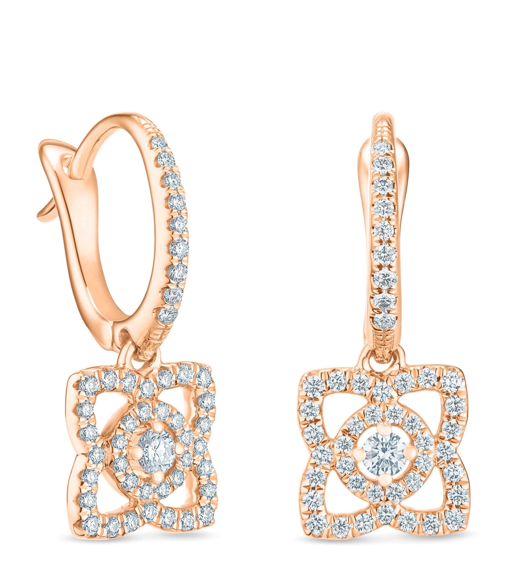 Rose Gold and Diamond Enchanted Lotus Sleeper Earrings Miscellaneous Harrods   