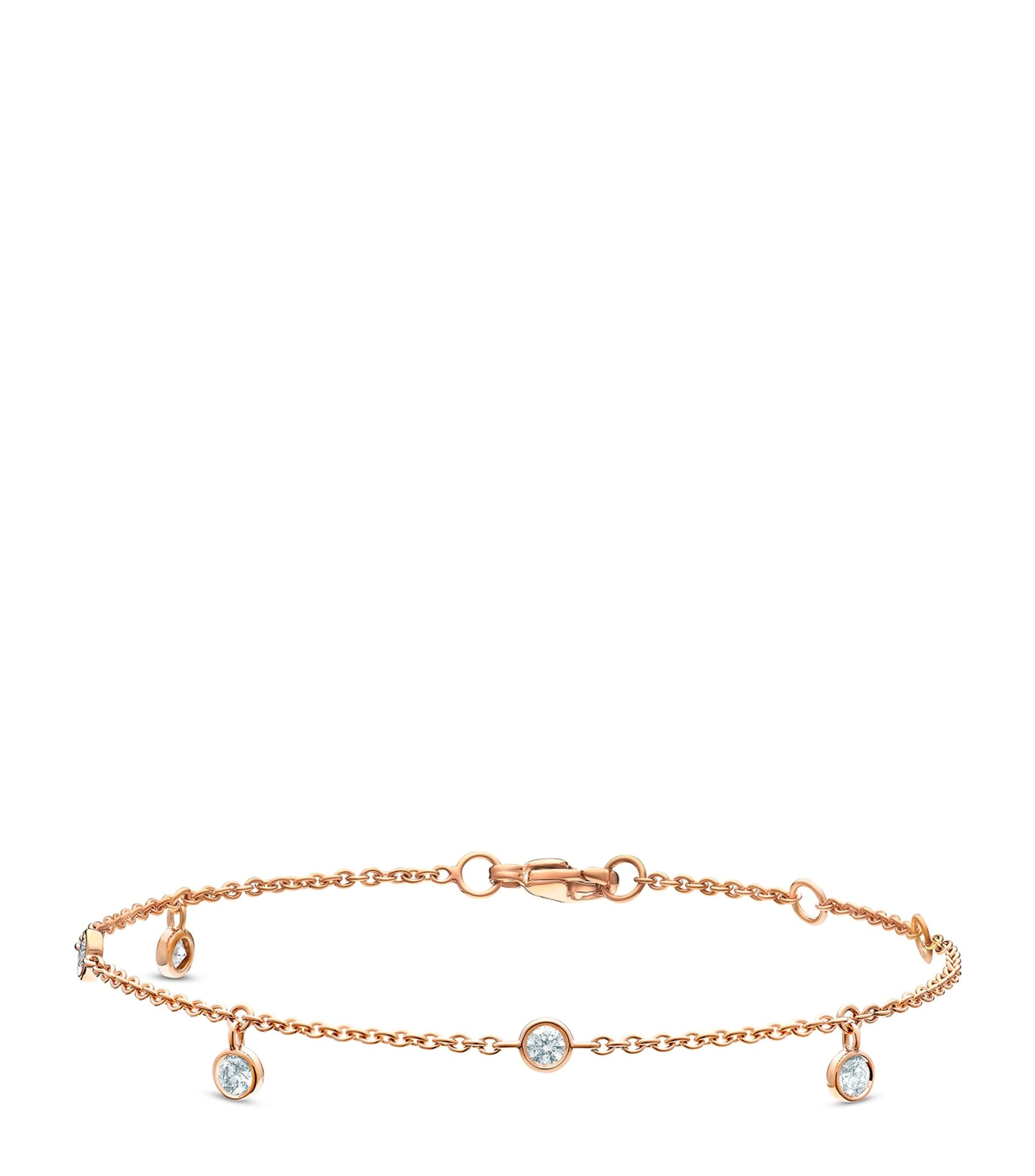 Rose Gold and Five Diamond My First De Beers Bracelet Miscellaneous Harrods   