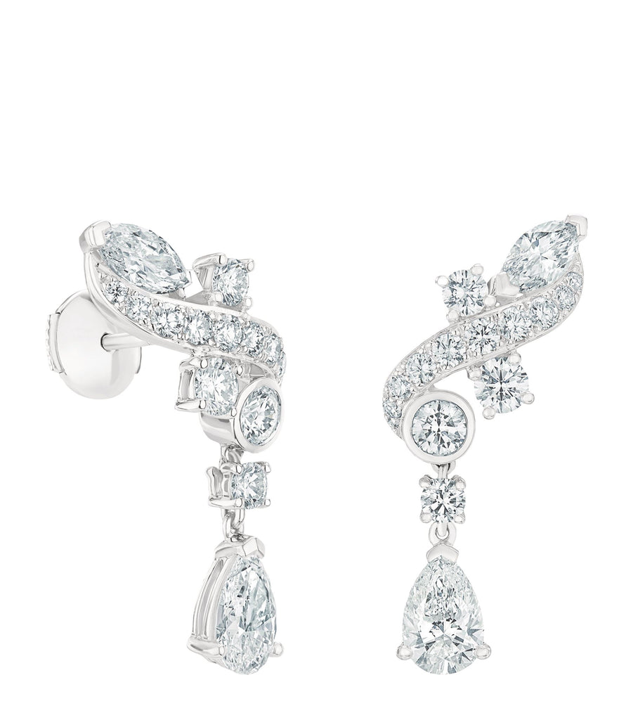 White Gold and Diamond Adonis Rose Earrings