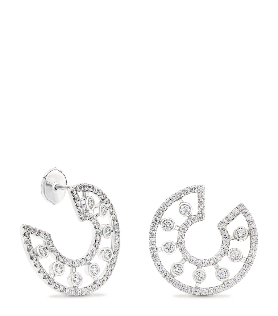 White Gold and Diamond Dewdrop Earrings