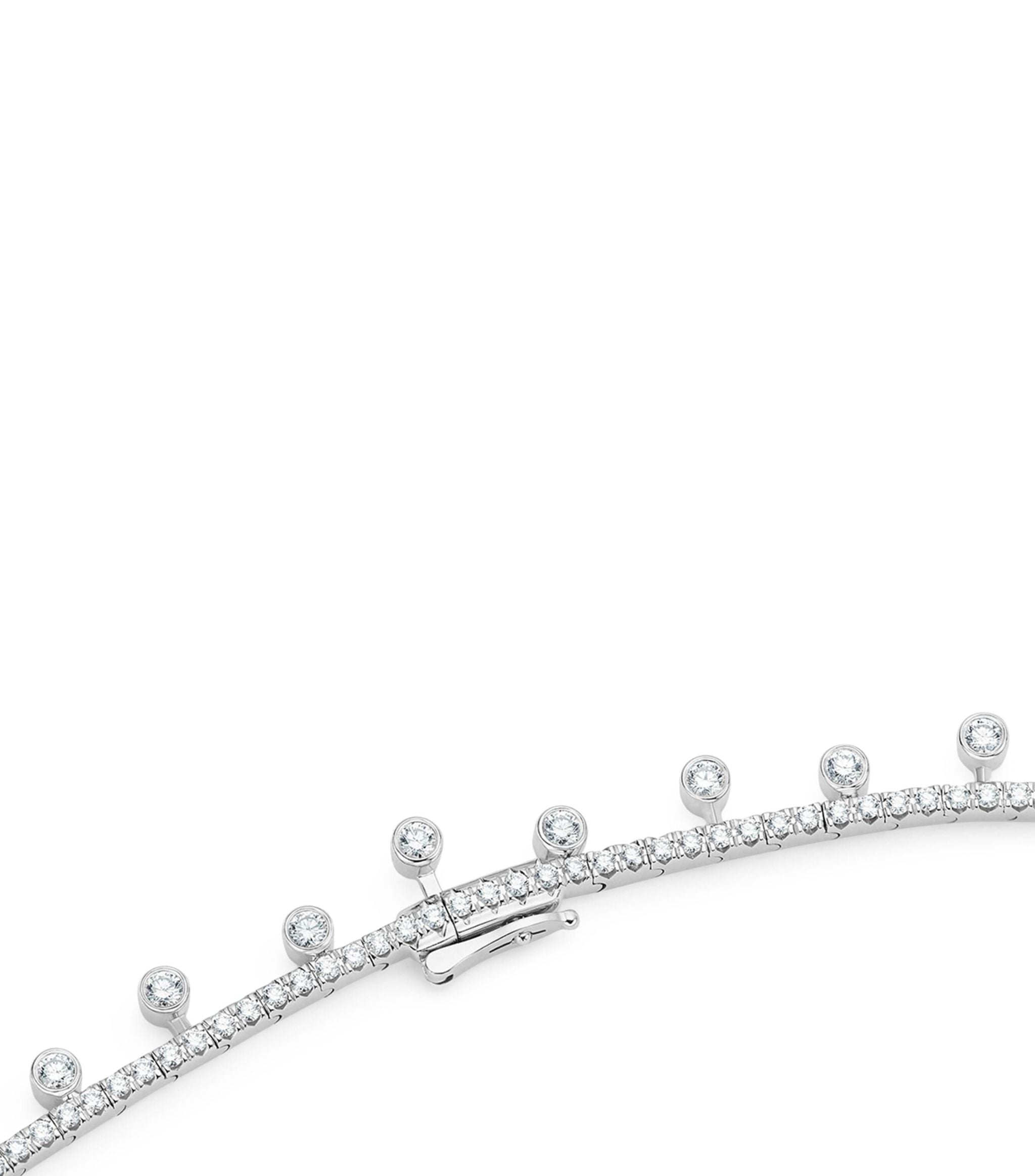 White Gold and Diamond Dewdrop Necklace GOODS Harrods   