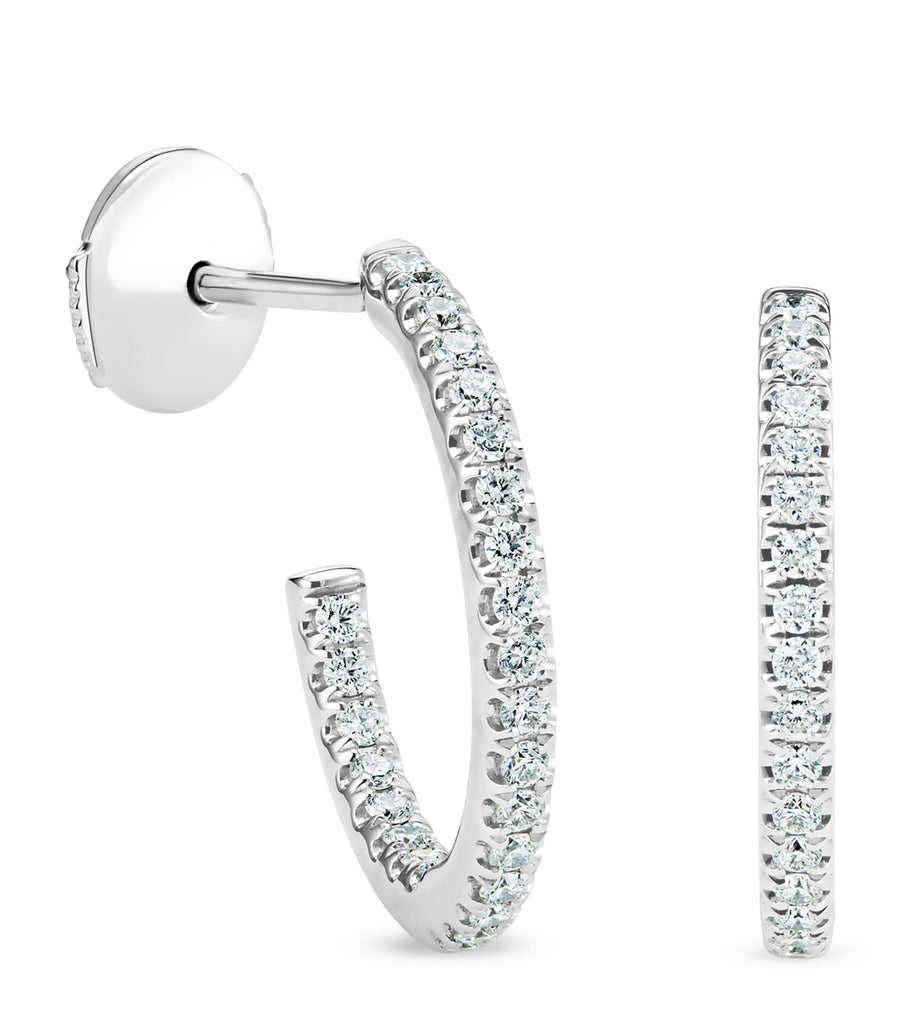 White Gold And Diamond Micropavé Hoop Earrings