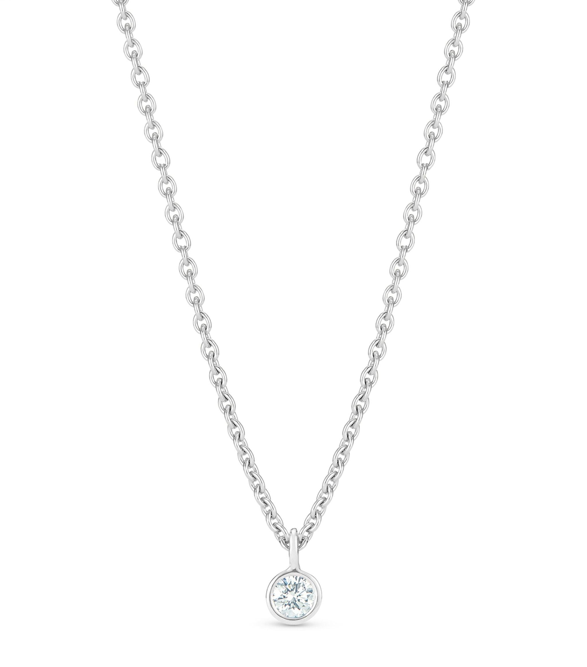 White Gold and Diamond My First De Beers Pendant GOODS Harrods   