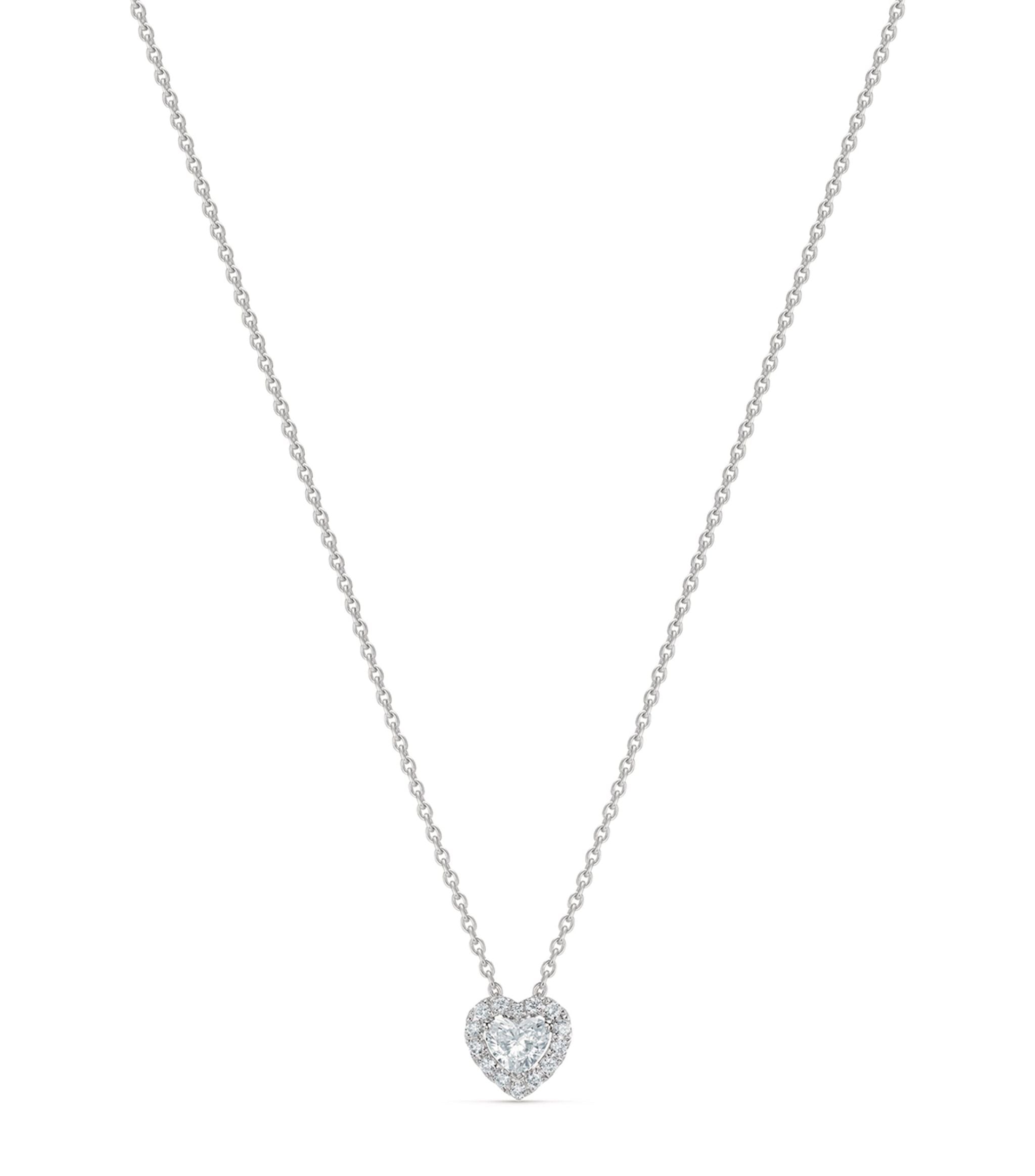 White Gold and Heart-Shaped Diamond My First De Beers Aura Necklace Miscellaneous Harrods   