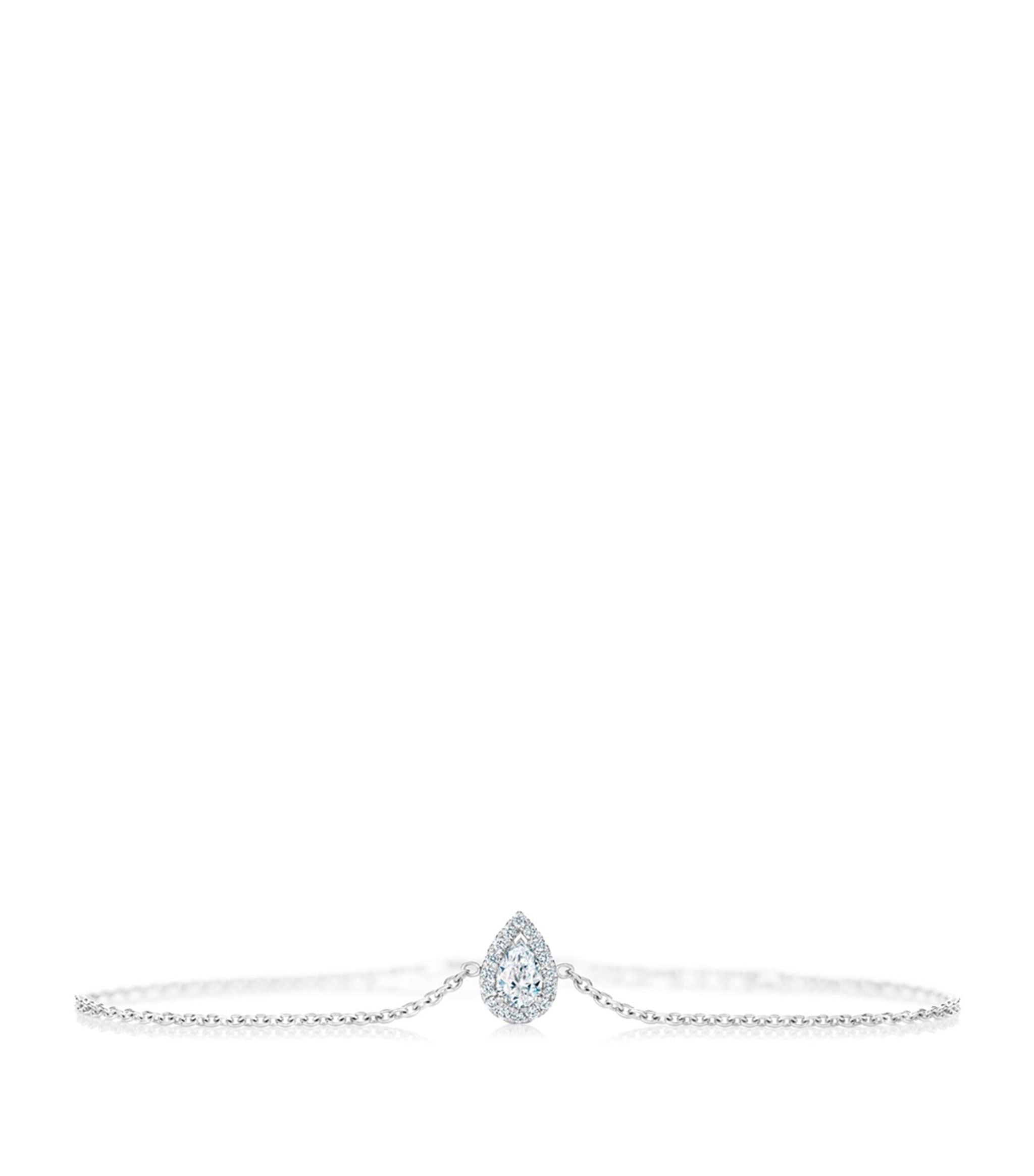 White Gold and Pear-Cut Diamond My First De Beers Aura Bracelet GOODS Harrods   