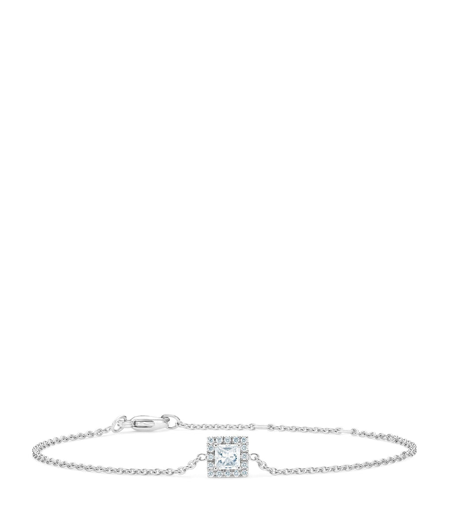 White Gold and Pricess-Cut Diamond My First De Beers Aura Bracelet