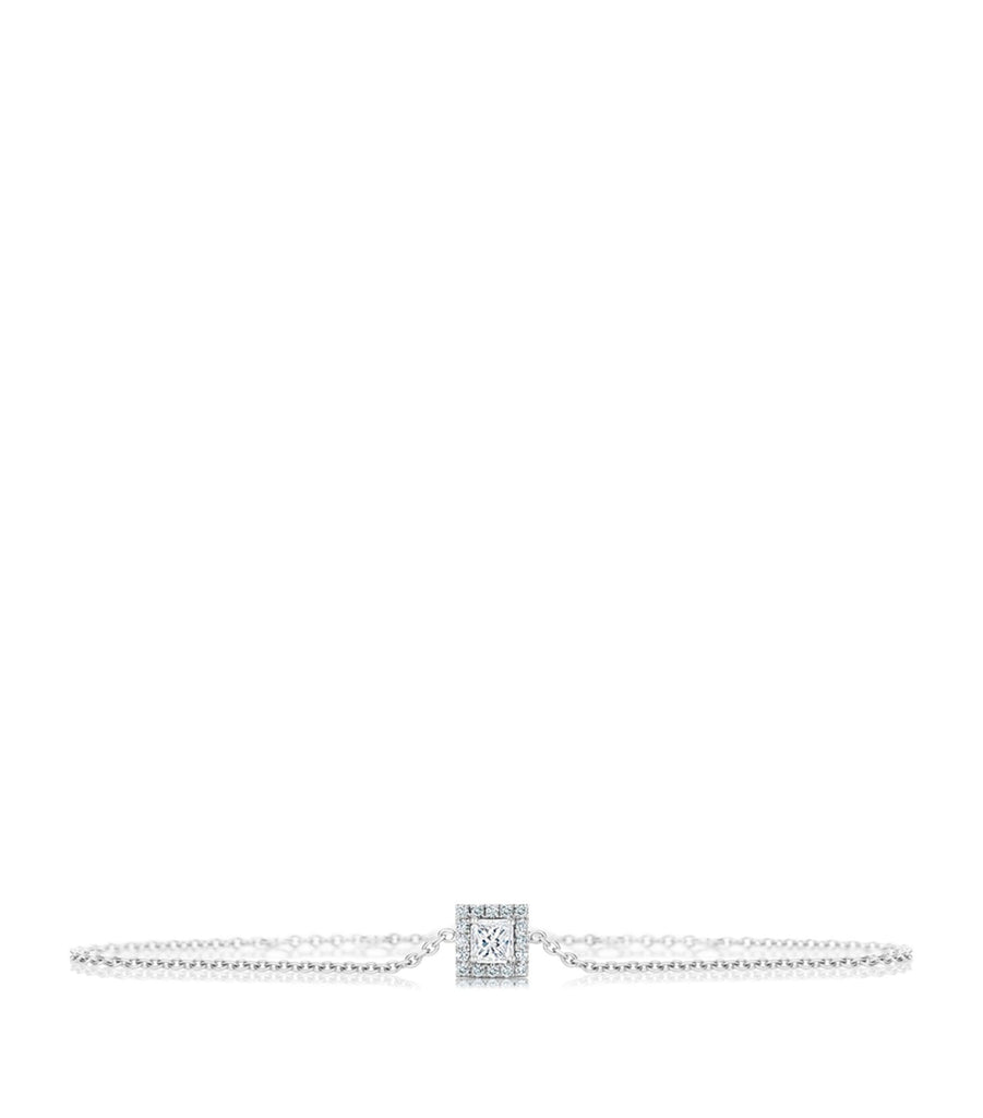 White Gold and Pricess-Cut Diamond My First De Beers Aura Bracelet