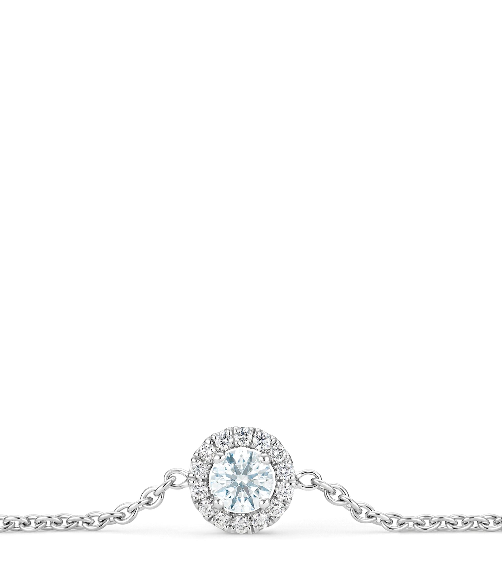 White Gold and Round-Cut Diamond My First De Beers Aura Bracelet GOODS Harrods   