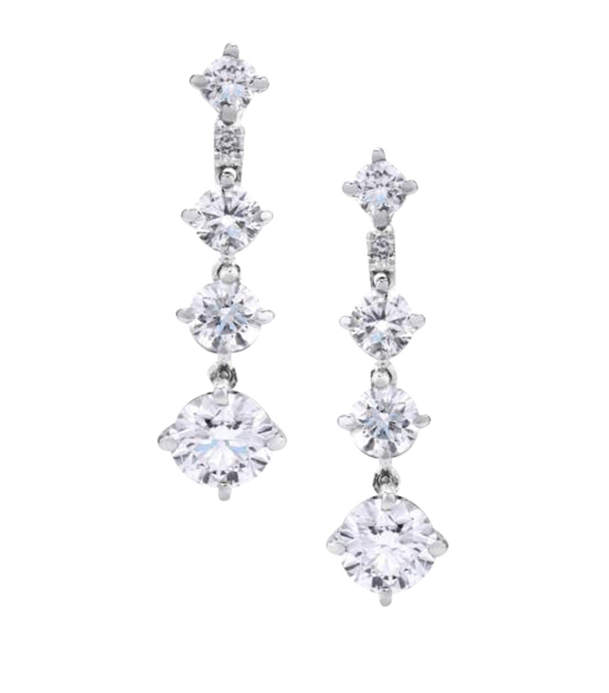 White Gold Arpeggia One Line Drop Earrings GOODS Harrods   