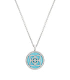 White Gold, Turquoise and Diamond Enchanted Lotus Pendant Necklace GOODS Harrods   