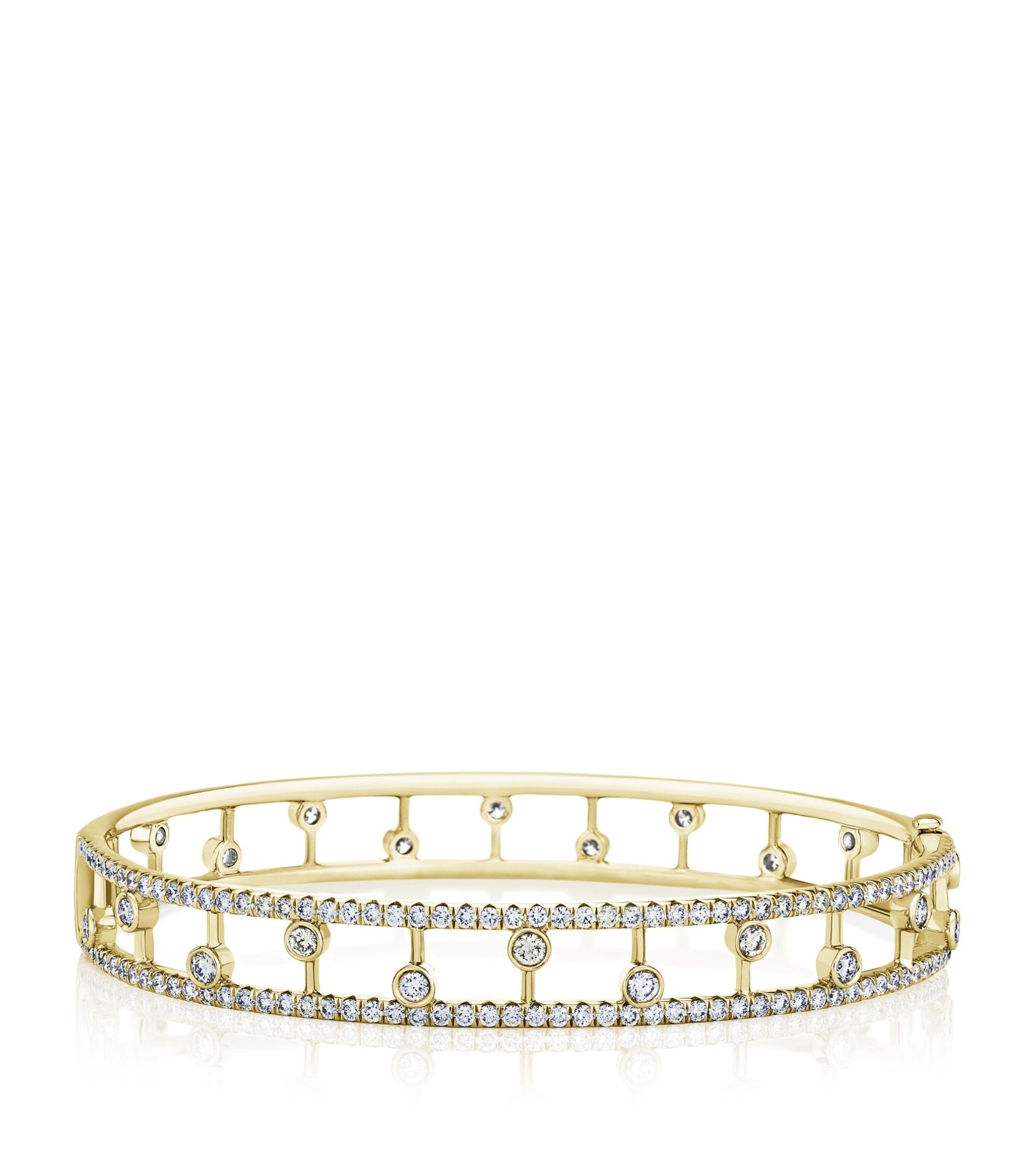 Yellow Gold and Diamond Dewdrop Bangle Miscellaneous Harrods   