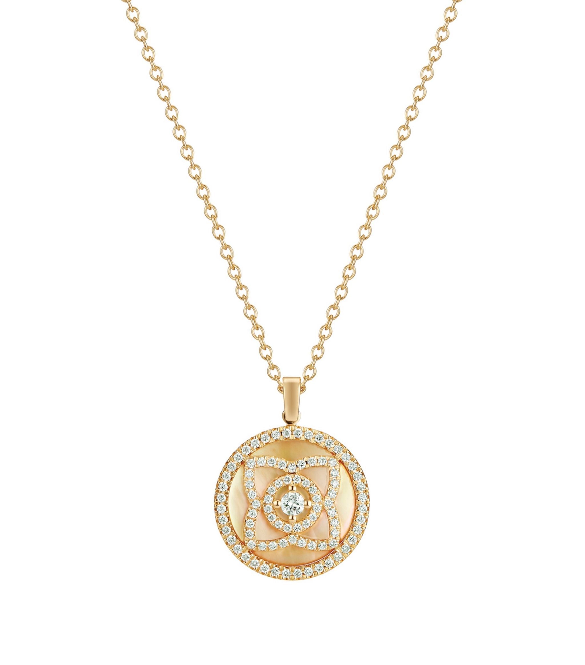 Yellow Gold and Diamond Enchanted Lotus Pendant Necklace GOODS Harrods   