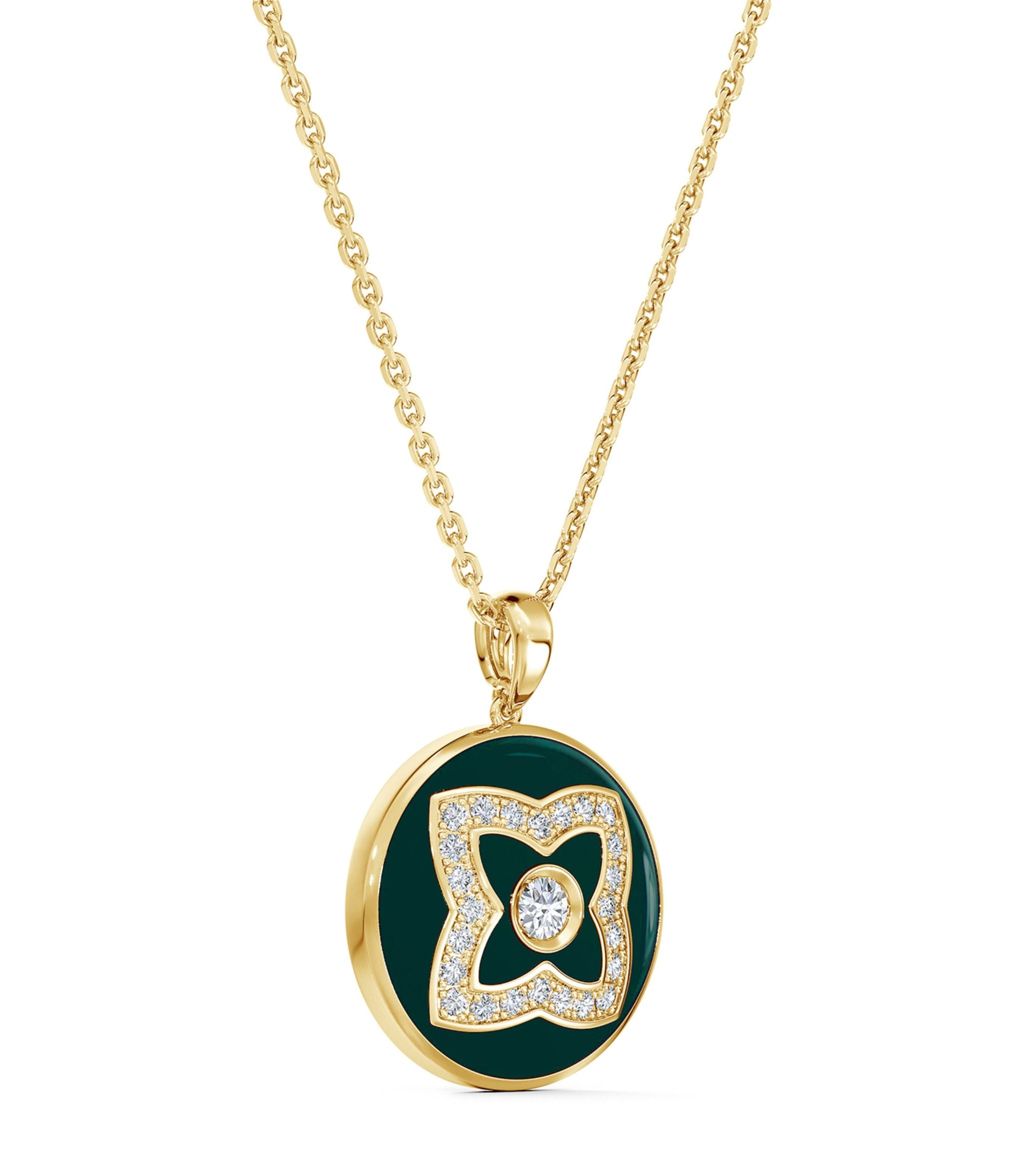 Yellow Gold and Diamond Enchanted Lotus Pendant Necklace GOODS Harrods   